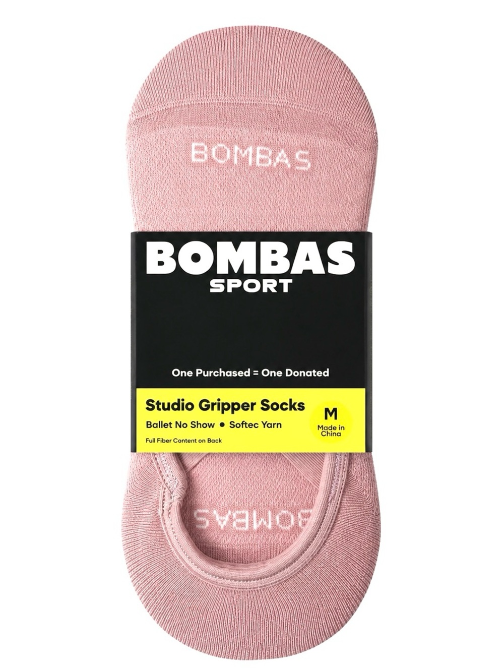 Bombas Studio Gripper Ballet No Show Socks Pink M